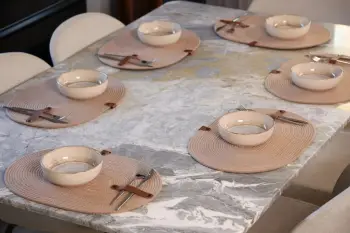 Set 6 copë mbrojtëse tavoline Aberto Design, JUT08001128, bezhë
