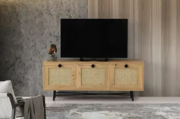 Komodë TV Hanah Home, Alcazar 140, ngjyrë lis dhe e zezë