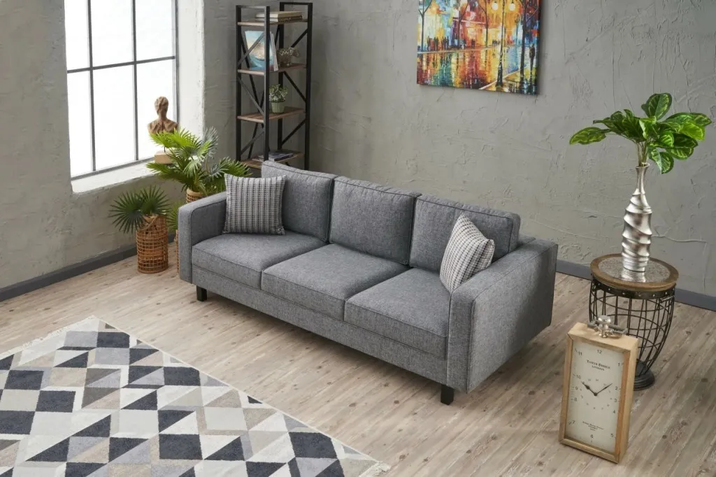 Divan treshe Atelier del Sofa, Kale Linen, ngjyrë gri - 2