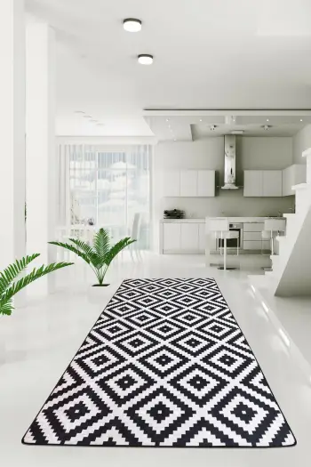 Qilim korridori, 80x300cm, ngjyrë e zezë dhe e bardhë, Conceptum Hypnose