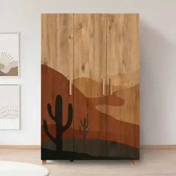 Dollap Hanah Home, Leva Hedera, ngjyrë Atlantic Pine, me rafte të shumtë, 120x189x48cm