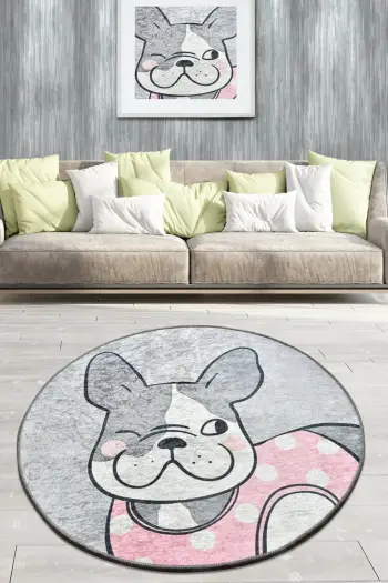 Qilim Conceptum Hypnose, Happy Dogs, 100 cm, gri, shumëngjyrësh