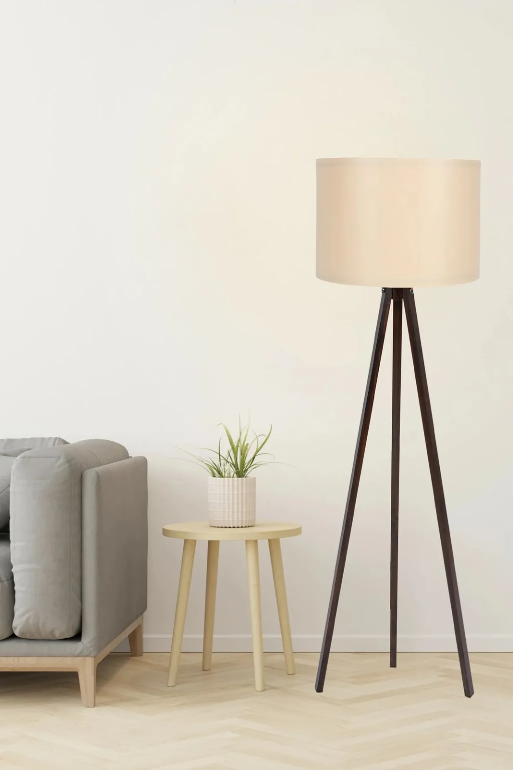 Llambë dyshemeje Opviq, krem dhe arre, 145cm - 1