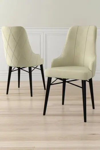 Set karrigesh (2 copë) Hanah Home, Neta, krem, e zezë
