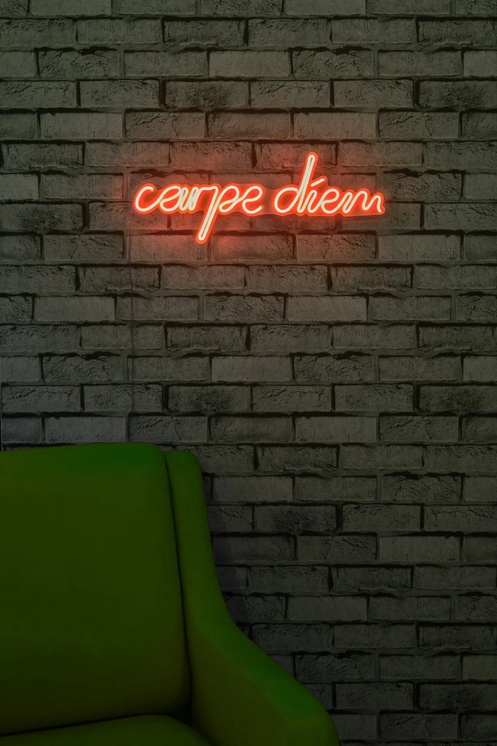 Dritë dekorative LED në mur, plastikë, 'carpe diem', e kuqe - 3