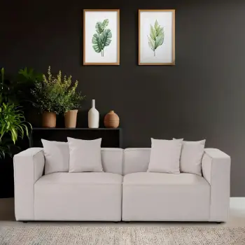 Divan dy vendësh Mora XL, ngjyrë ecru