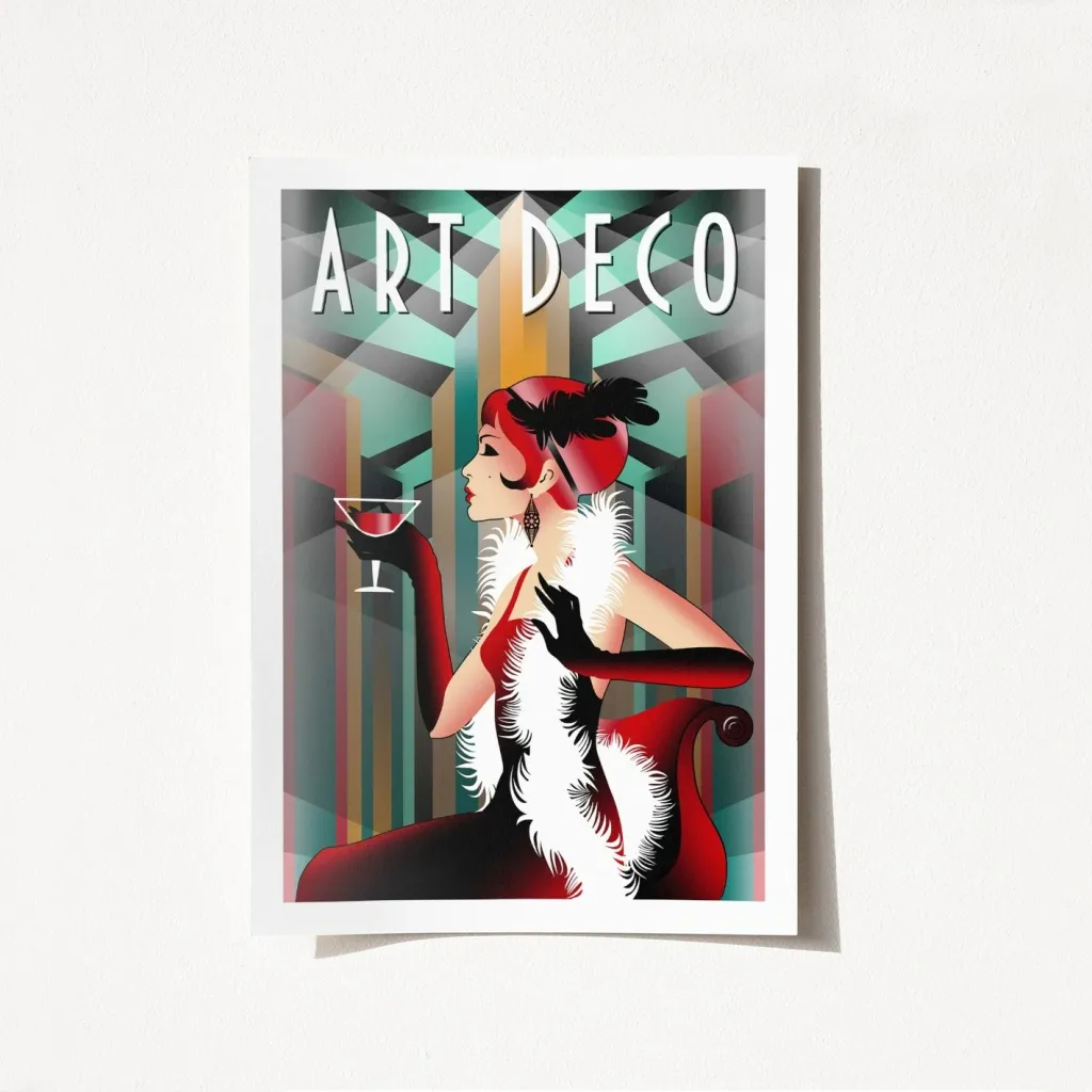 Poster A3 Art Deco, shumëngjyrësh, 29,7x42cm - 1