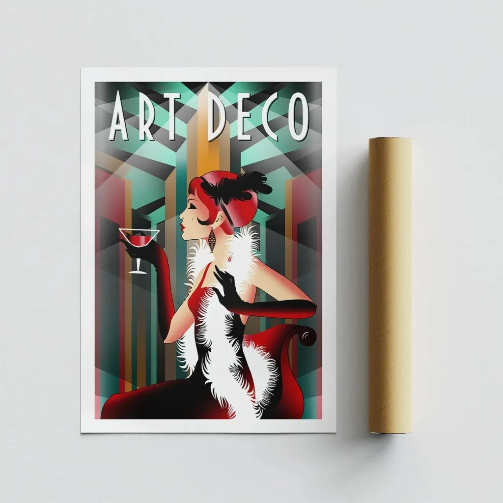 Poster A3 Art Deco, shumëngjyrësh, 29,7x42cm - 3