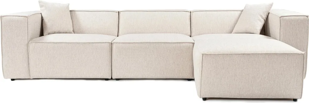 Këndare Lora, ngjyrë kafe e çelët, me pouffe, 4 pjesë - 4