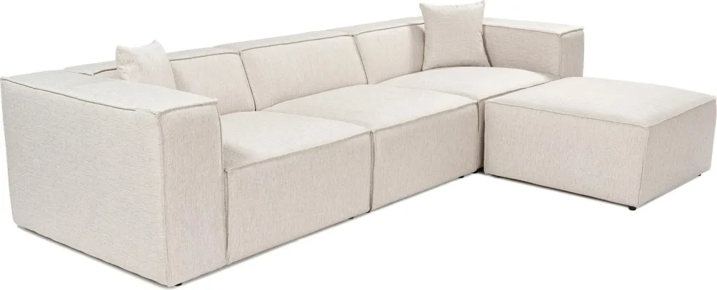 Këndare Lora, ngjyrë kafe e çelët, me pouffe, 4 pjesë - 5
