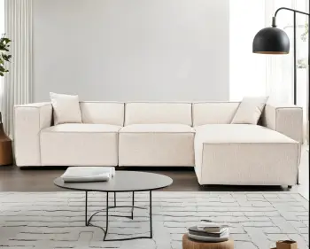 Këndare Lora, ngjyrë kafe e çelët, me pouffe, 4 pjesë