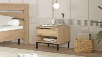 Komodinë natës Hanah Home, On14-Su, ngjyrë arre dhe lis