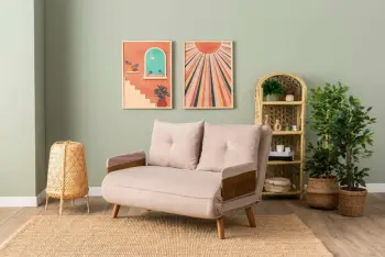 Divan-krevat dy ulëshe, Cosmo, ngjyrë mink, Atelier del Sofa