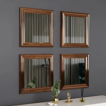 Set pasqyrash (4 copë), Hanah Home, Loza, bronzi