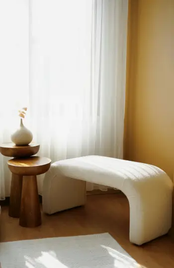 Pouf Atelier del Sofa, Nu Bench fitilli, ngjyrë e bardhë