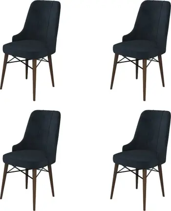 Set karrigesh (4 copë), Hanah Home, Pare, antracit, kafe