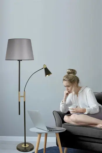 Llambë dyshemeje Opviq, Forza, gri, abazhuri piramidë