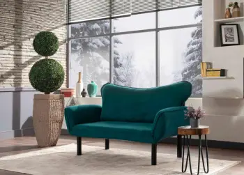 Divan-krevat dy ulëshe, ngjyrë petrol blue, Atelier del Sofa, Chatto