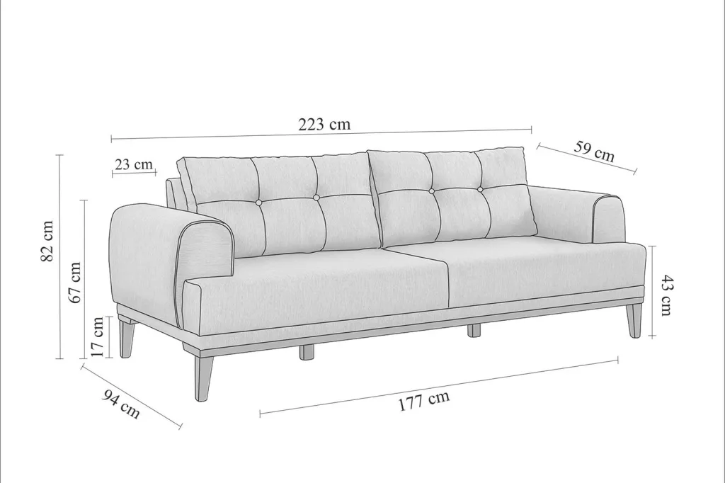 Divan treshe Atelier del Sofa, Vina 3, anthracite, walnut - 9