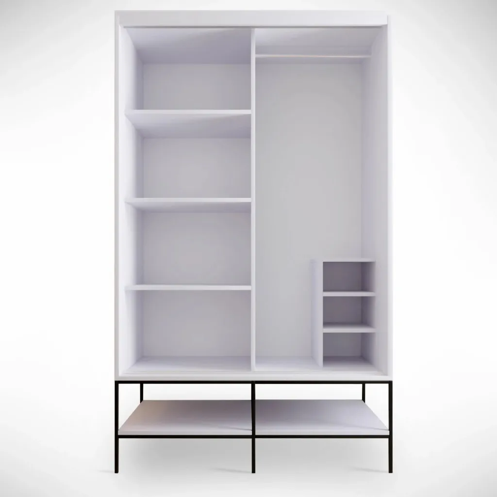 Dollap Rrobash Martin 120, bardhë, zezë, artë - 8