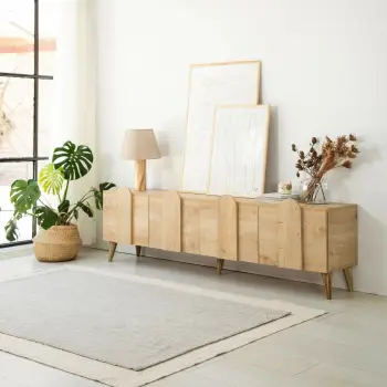 Komodë për TV Hanah Home, Line - ngjyrë lisi, v2