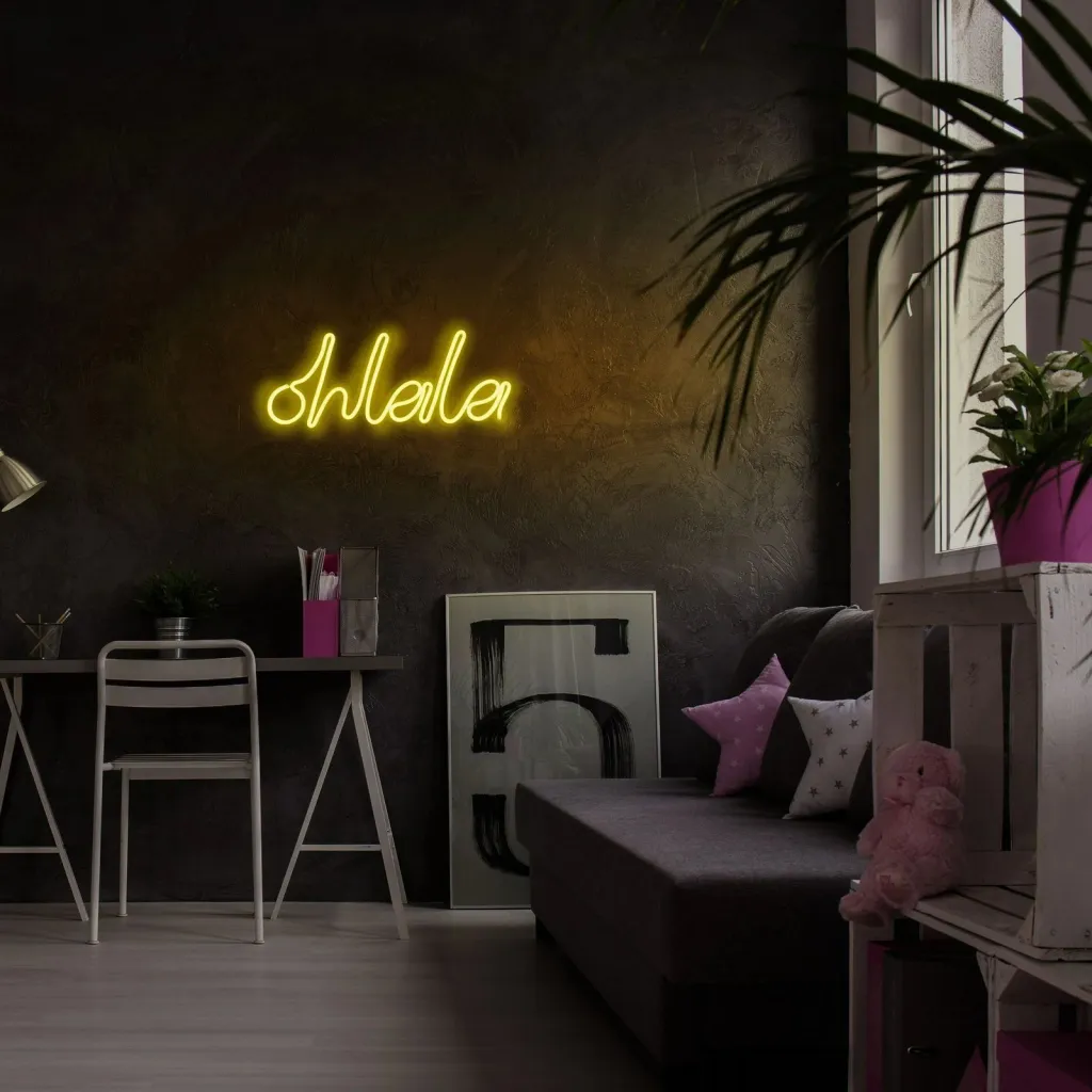 Dekor dritash LED plastike, 'Oh La La', ngjyrë e verdhë - 4