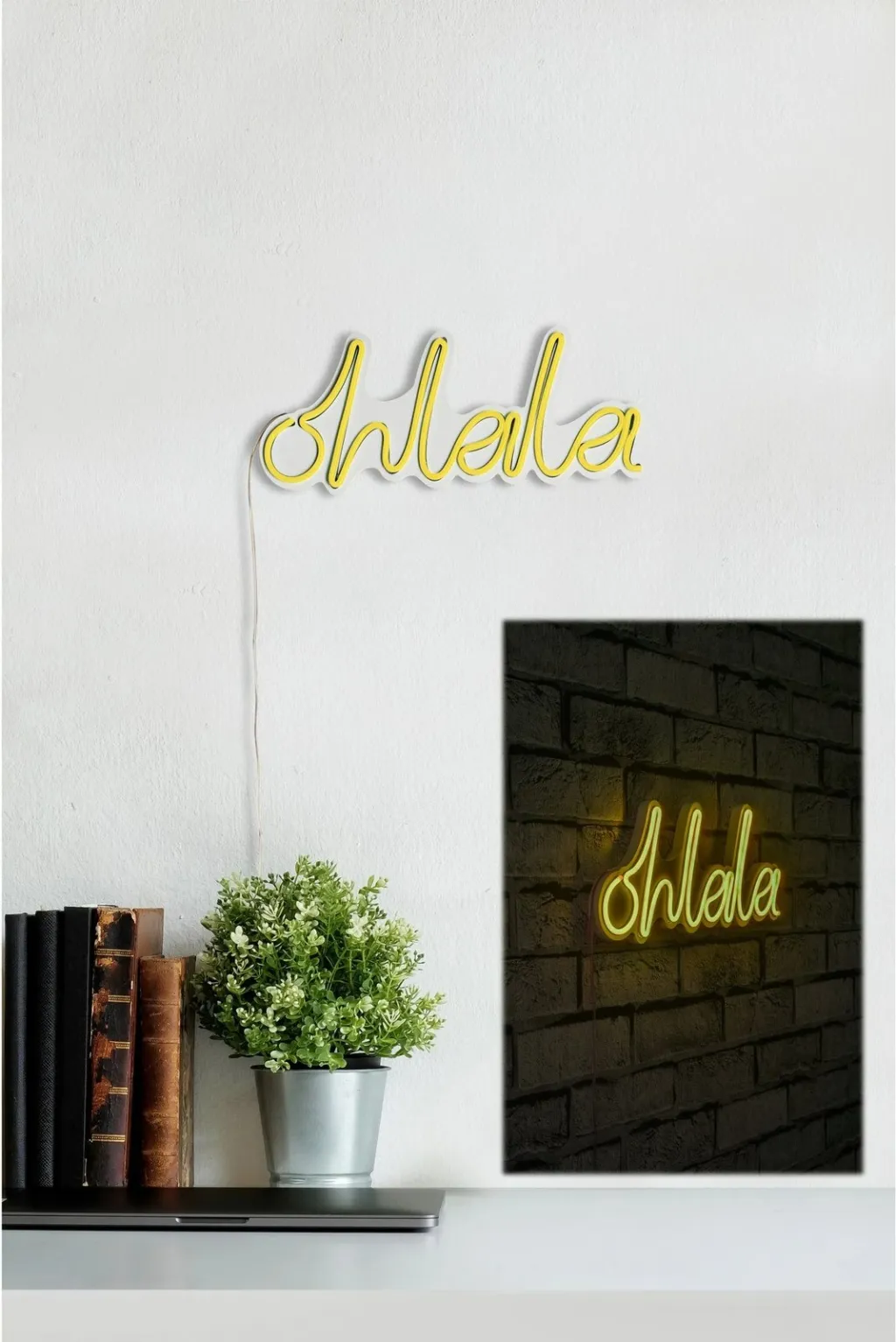 Dekor dritash LED plastike, 'Oh La La', ngjyrë e verdhë - 6