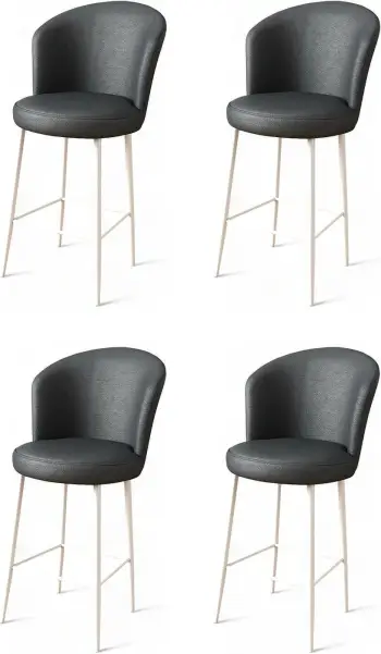 Set karrigesh për bar (4 copë), Hanah Home Uras, antracit, e bardhë