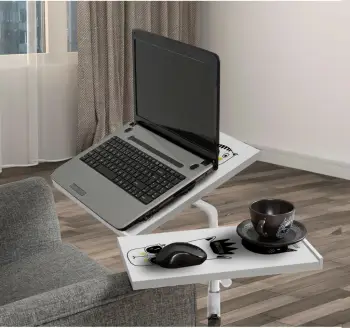 Tavolinë për Laptop me Lartësi të Rregullueshme Glen, bardhë