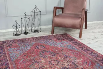 Qilim (230 x 330) Conceptum Hypnose, Blues Chenille - e kuqe e errët AL 162