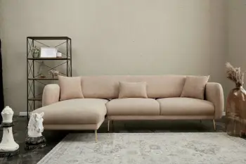 Kënd-sofë krevati Atelier del Sofa, Simena majtas, bezhë