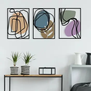 Aksesor dekorativ metalik për mur Wallity, Viyana, shumëngjyrësh, 129x54cm
