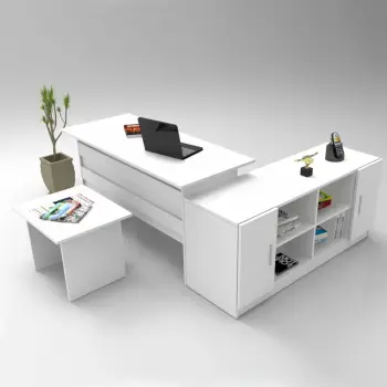 Set mobiljesh për zyre Hanah Home, Vo10-W, ngjyrë e bardhë