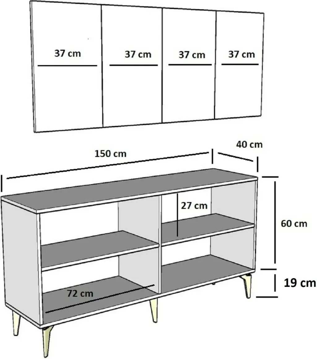 Konsolë Karya, antracit, artë - 10