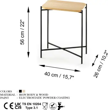 Tavolinë kafeje Hanah Home, Shb-005, ngjyrë natyrale dhe e zezë
