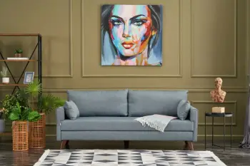Kauç i trefishtë, ngjyrë kaltër, Bella Soft, Atelier del Sofa