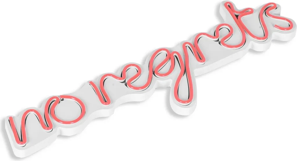 Dekor dritash LED plastike, ngjyrë rozë, 'no regrets', 52x16x2 cm - 6