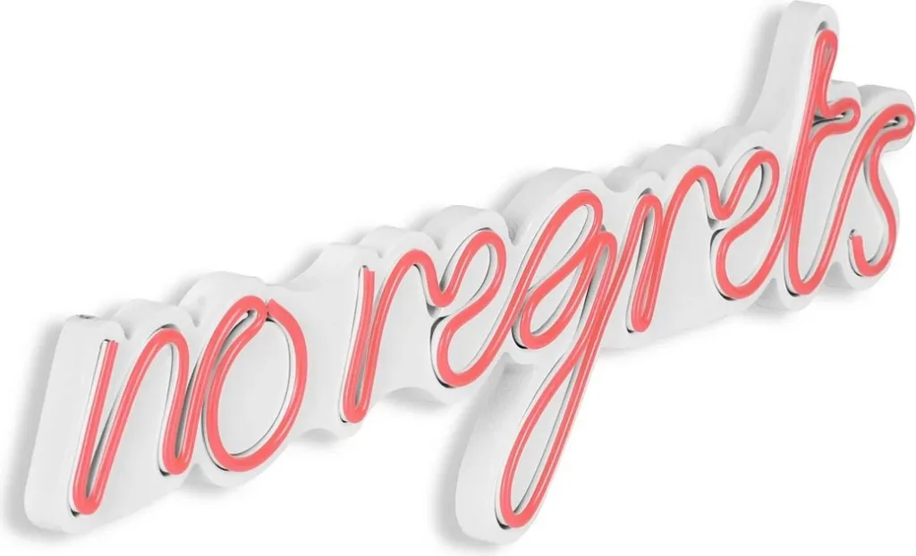 Dekor dritash LED plastike, ngjyrë rozë, 'no regrets', 52x16x2 cm - 8