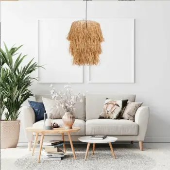 Llambë tavani Opviq, kapak rafie, natyrale, Tassel