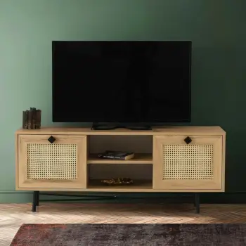 Komodë TV Hanah Home, Begonya 140, ngjyrë lis dhe e zezë