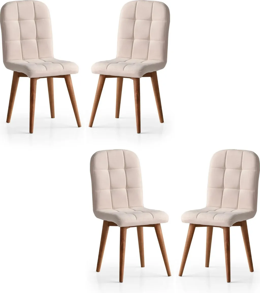 Set karrigesh (4 copë), Hanah Home, stil retro, krem, 708 - 1