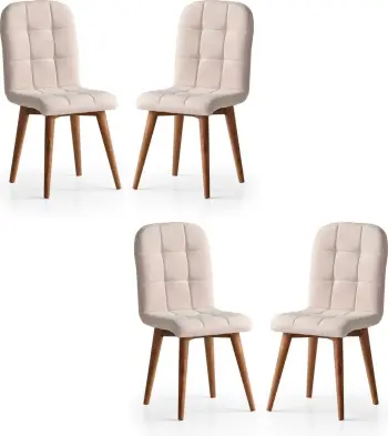 Set karrigesh (4 copë), Hanah Home, stil retro, krem, 708