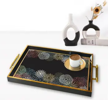 Tabaka qelqi me dizajn lulesh, Aberto Design, TPG9825, shumëngjyrëshe