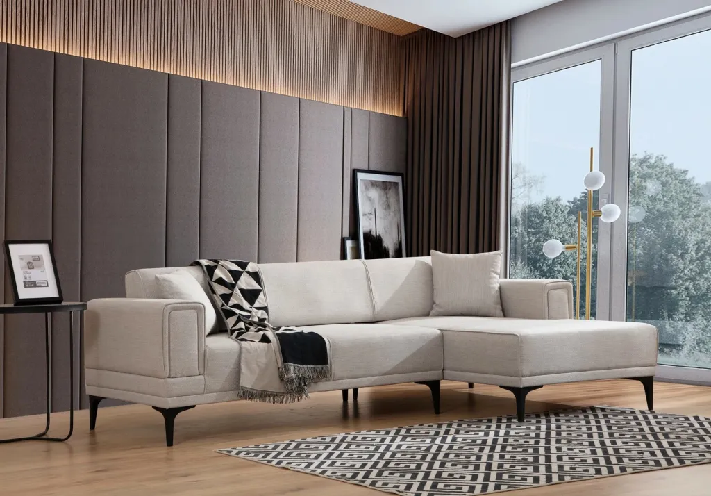 Kënd-sofë krevate Atelier del Sofa, kënd i djathtë, ngjyrë ecru - 1