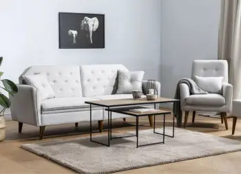 Set divani-krevat Atelier del Sofa, Aria-TKM05-1005, krem
