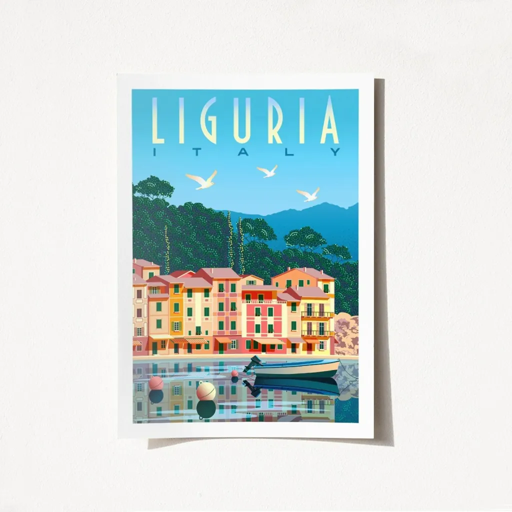 Poster A3, Liguria - 1973, shumëngjyrësh - 1