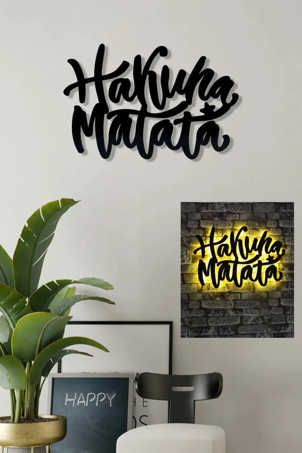 Ndriçim dekorativ LED, Hakuna Matata, e verdhë - 1