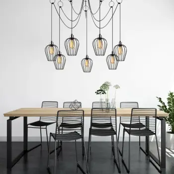 Llambë tavani industriale Opviq, Tel - 6696, e zezë, diametër 160cm, lartësi 130cm
