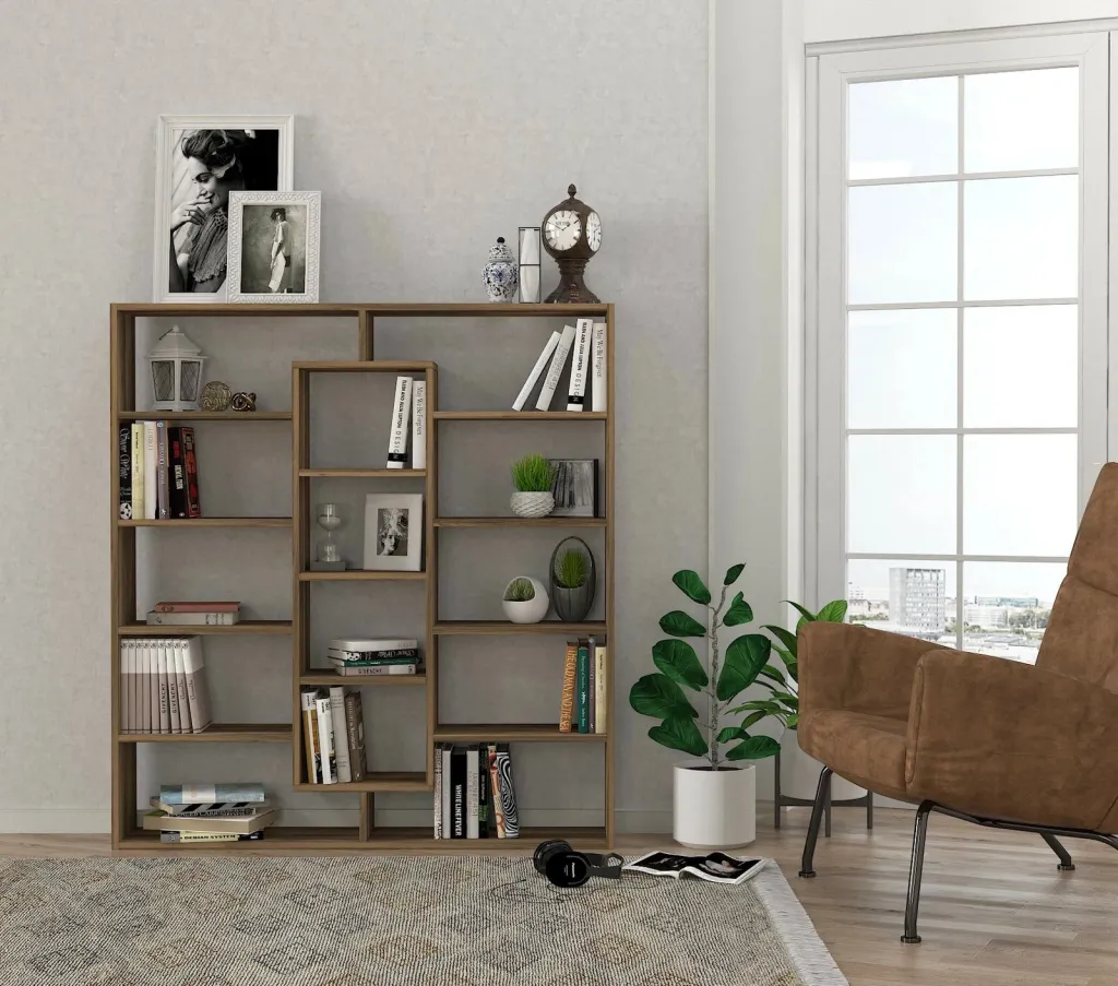 Raft librash Hanah Home, Ample, ngjyrë arre - 1