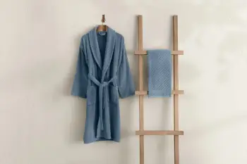 Set bathrobe me peshqir, ngjyrë kaltër, 2 copë, Mijölnir, 1051A-044-1